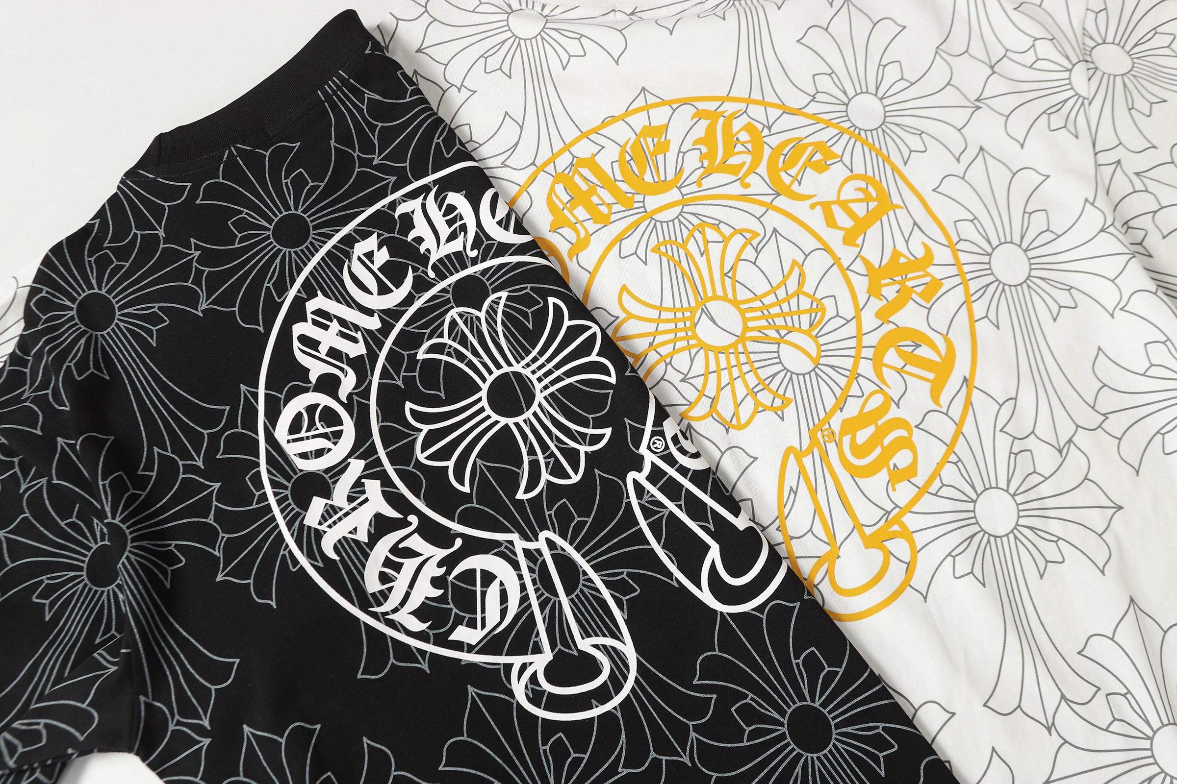 Chrome Hearts T-shirt YL#2251 Dark Pattern Black/White