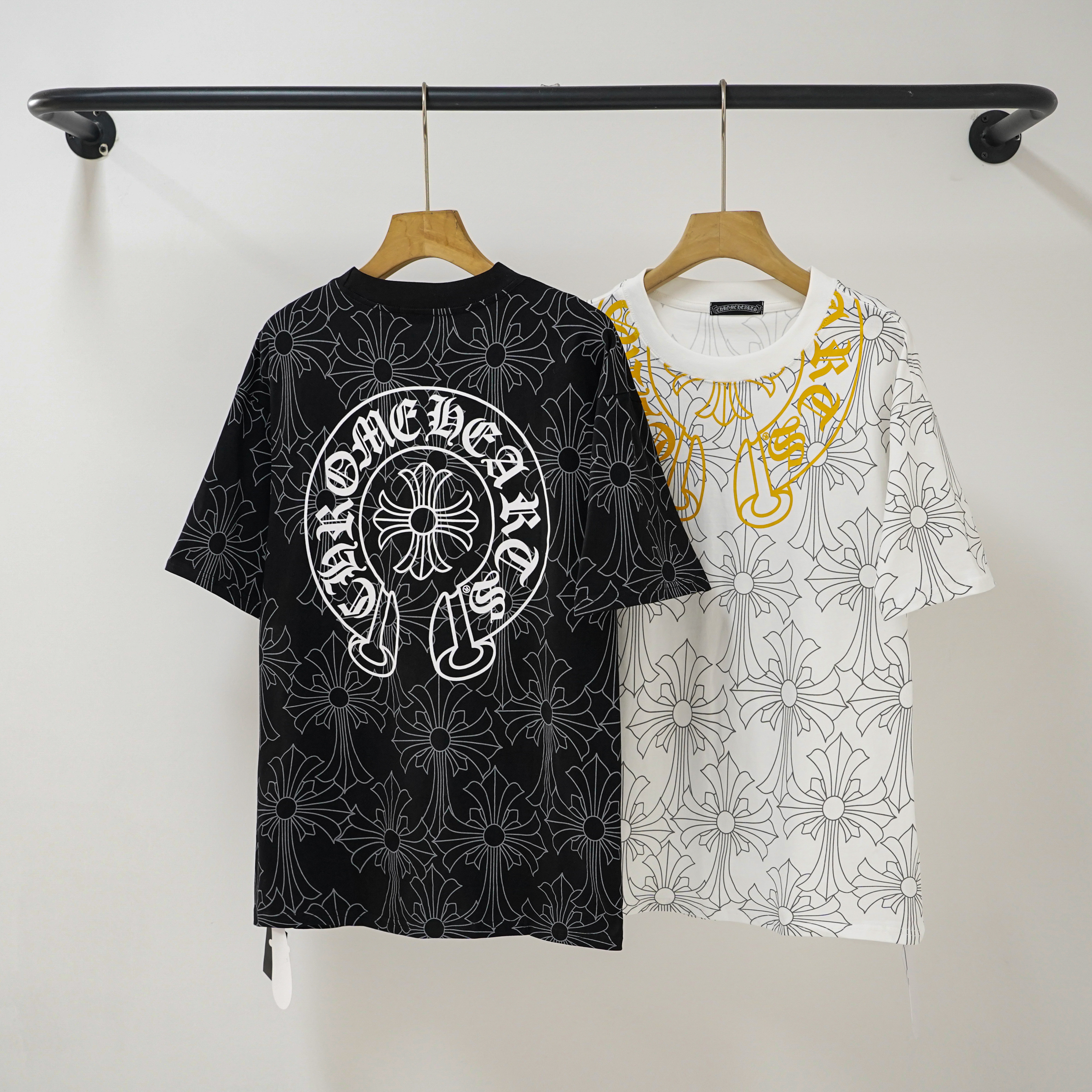 Chrome Hearts T-shirt YL#2251 Dark Pattern Black/White