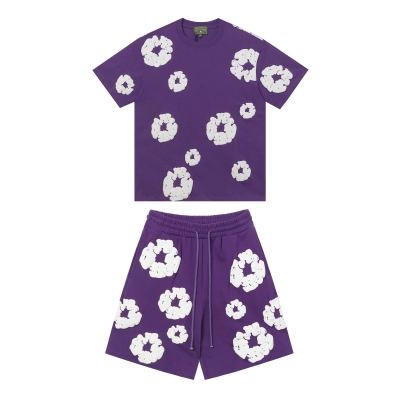 Denim Tears Short-Sleeve Set YL#291-8601 Purple 01