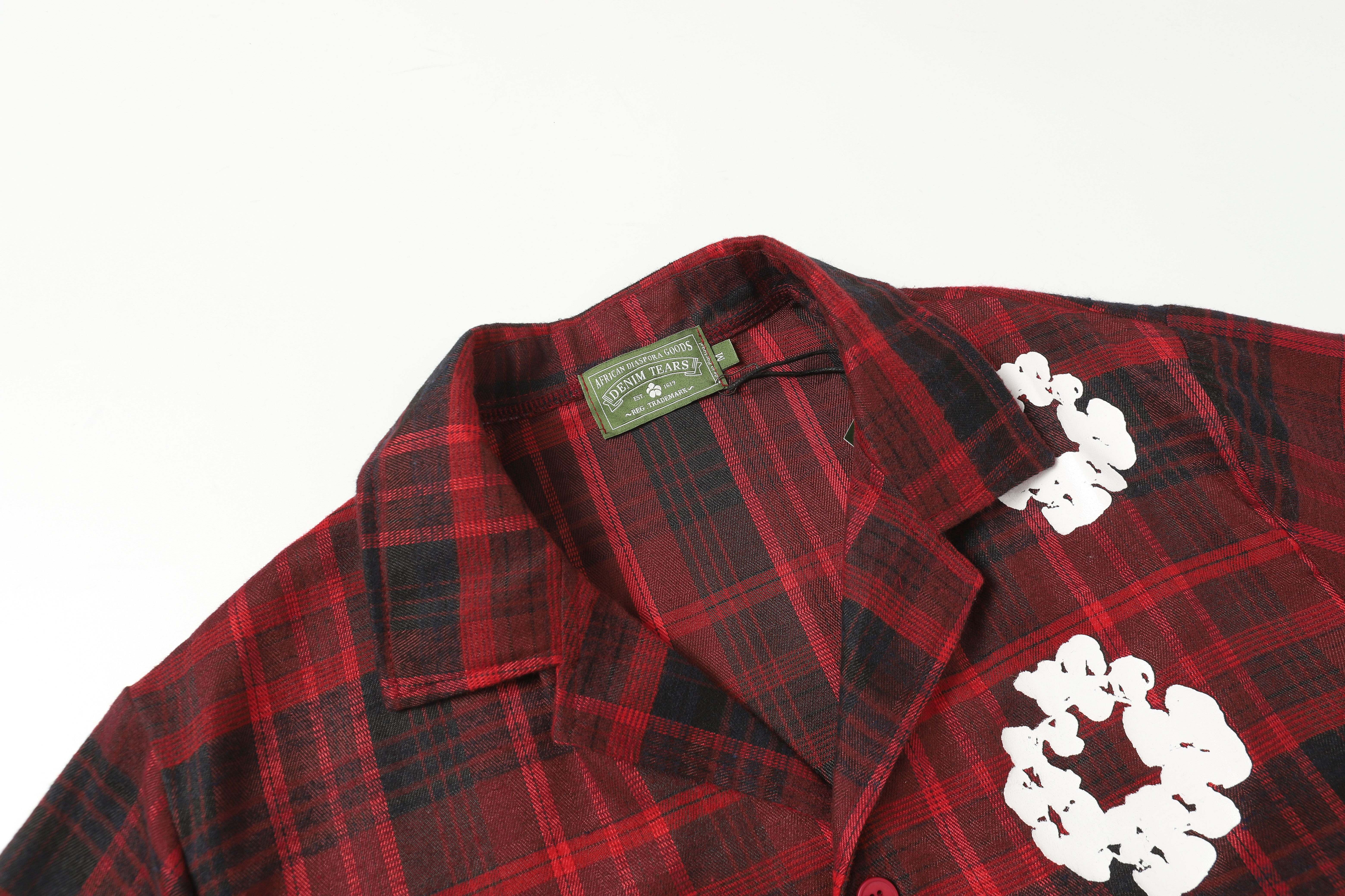 Denim Tears Plaid Short Sleeve Set YL #388-8618 Red/Grey/Yellow