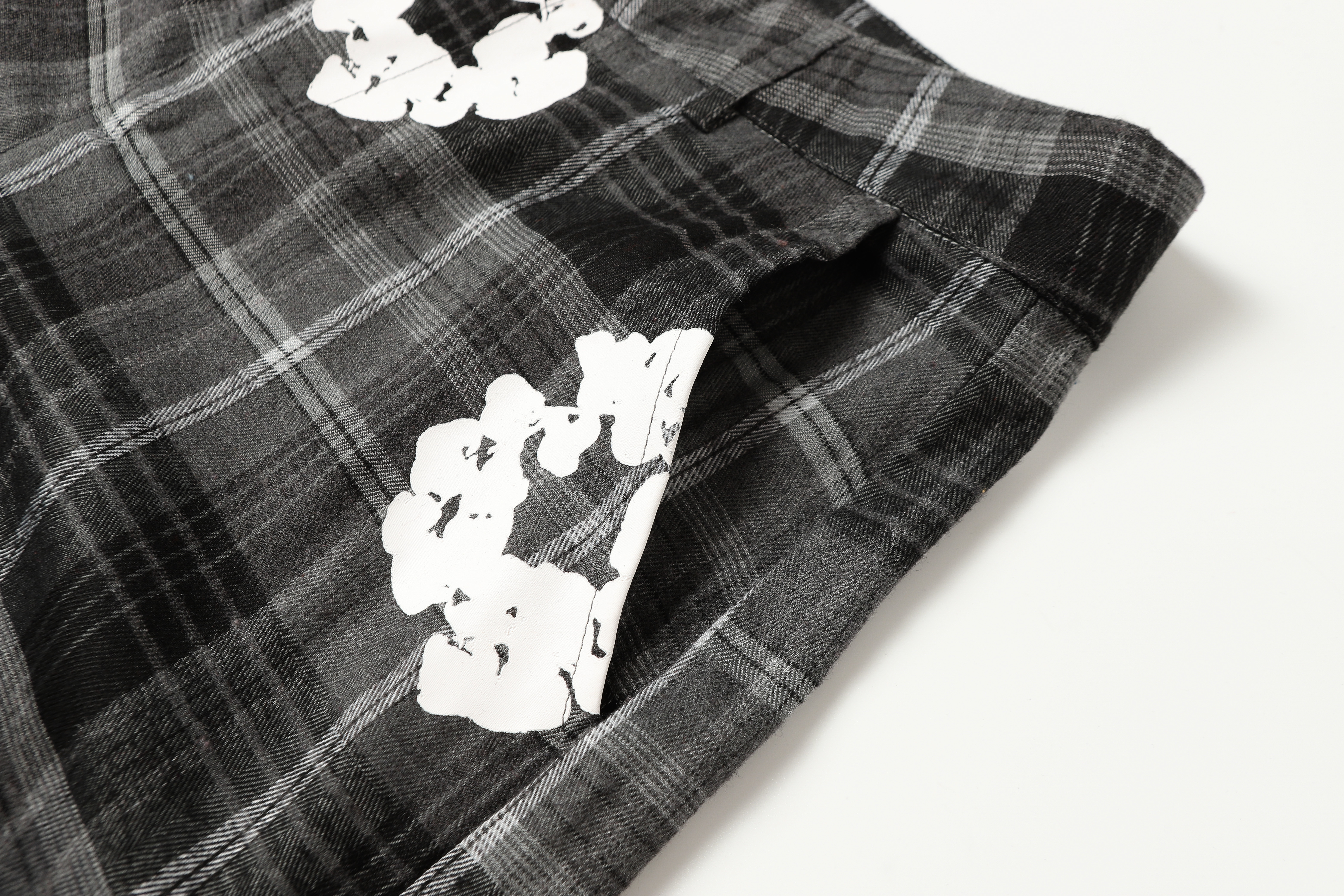 Denim Tears Plaid Short Sleeve Set YL #388-8618 Red/Grey/Yellow