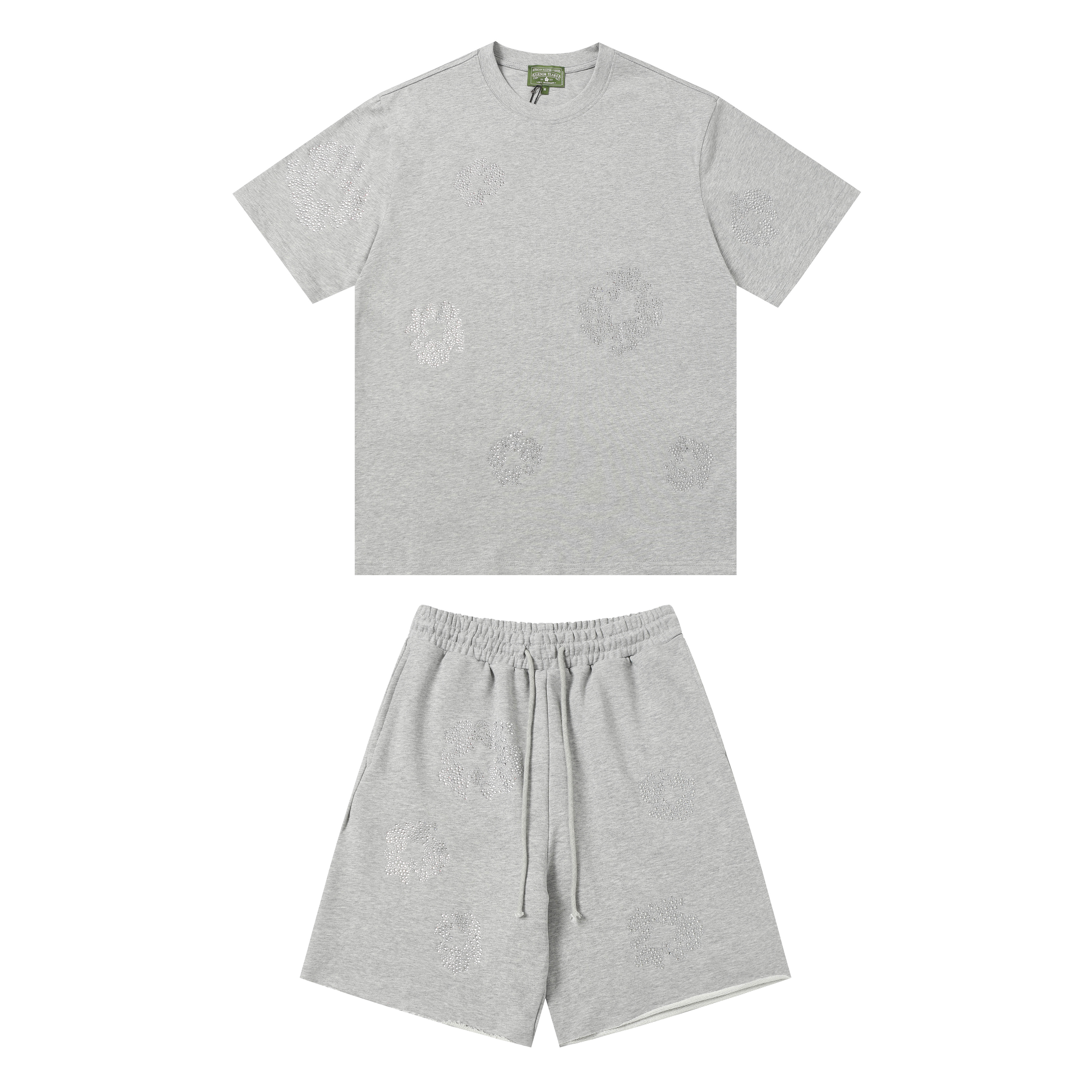 Denim Tears Short Sleeve Set YL #205-8205 Black/Grey/Rose Red