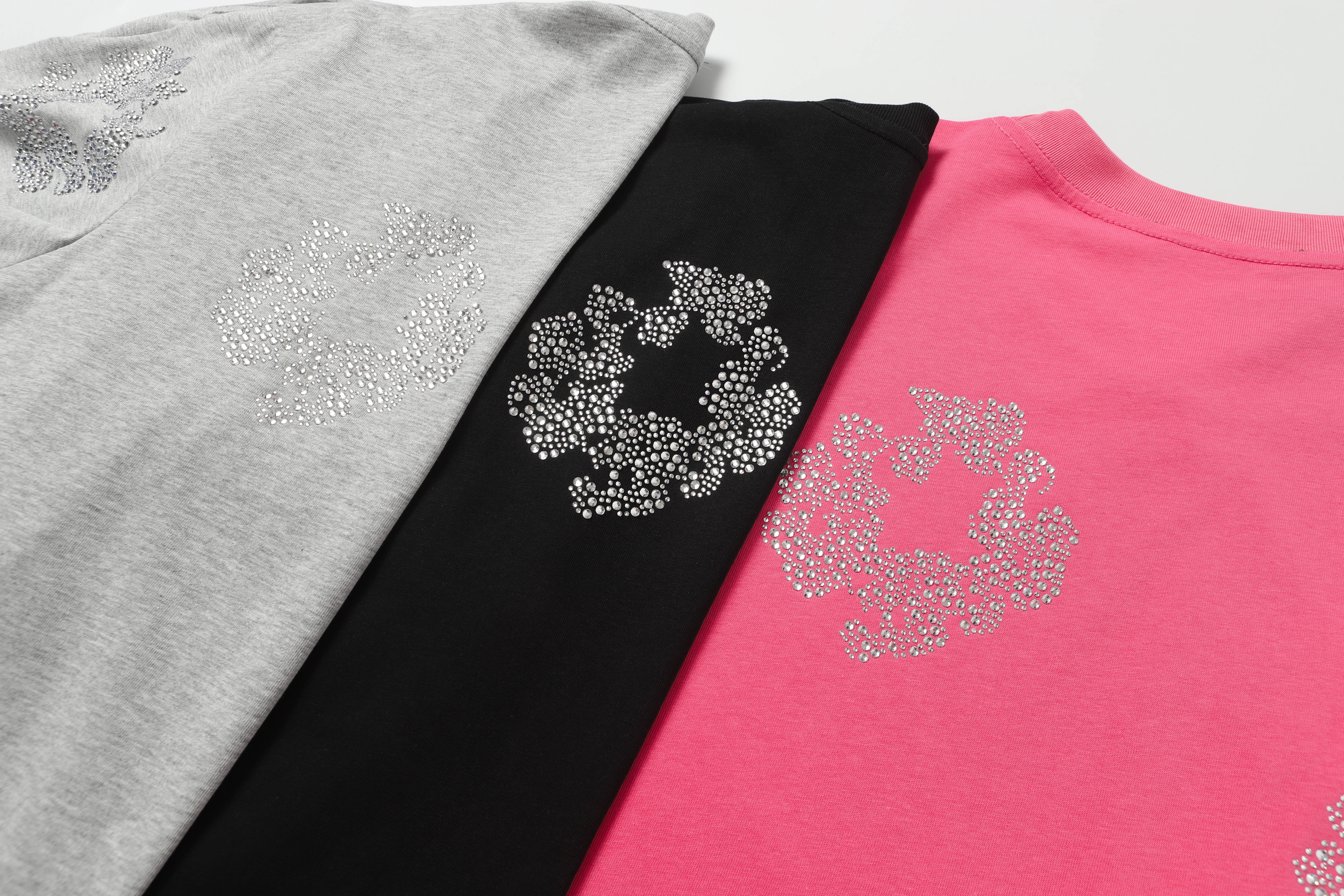 Denim Tears Short Sleeve Set YL #205-8205 Black/Grey/Rose Red