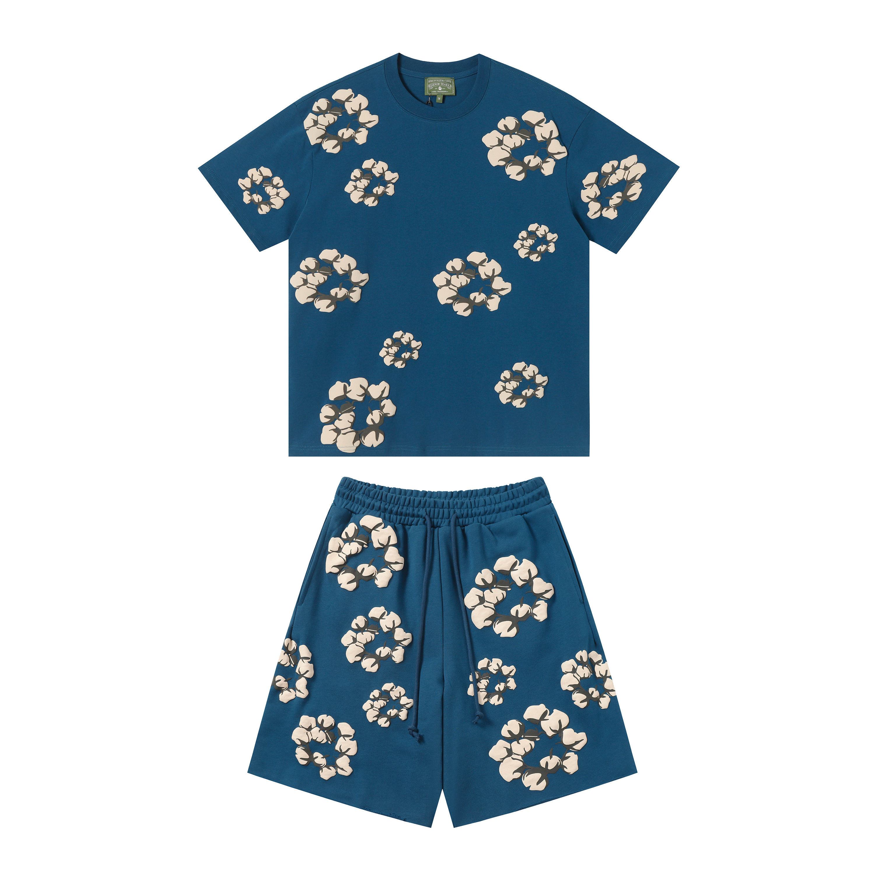 Denim Tears Short-Sleeve Set YL#201-8201 Peacock Blue