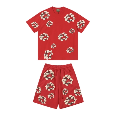 Denim Tears Short-Sleeve Set YL#201-8201 Red 01