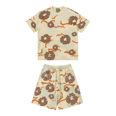 Denim Tears Short-Sleeve Set YL#208-8208 Camouflage Apricot 01