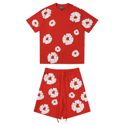 Denim Tears Short-Sleeve Set YL#291-8601 Red 01