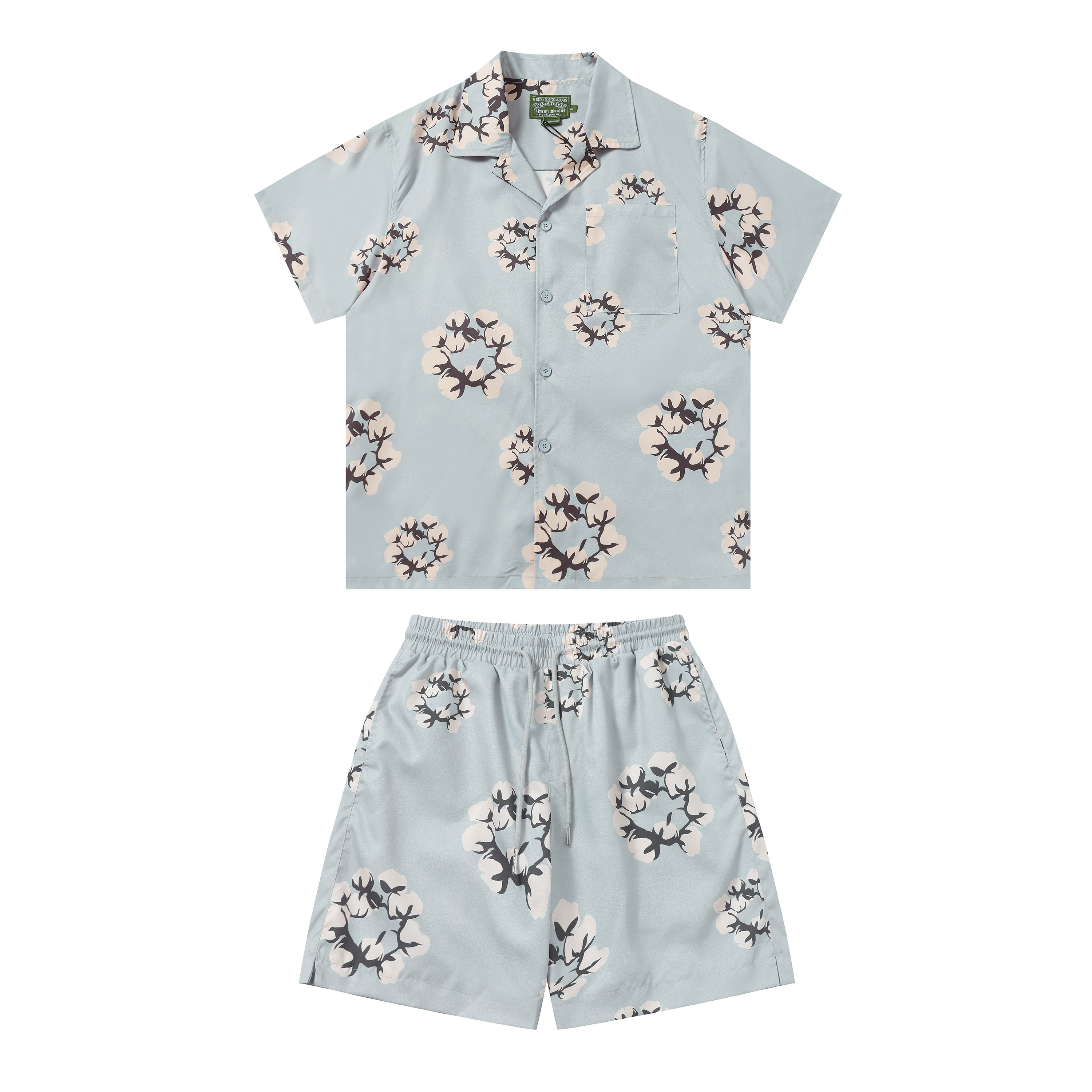 Denim Tears Short-Sleeve Set YL#385-8615 Grey