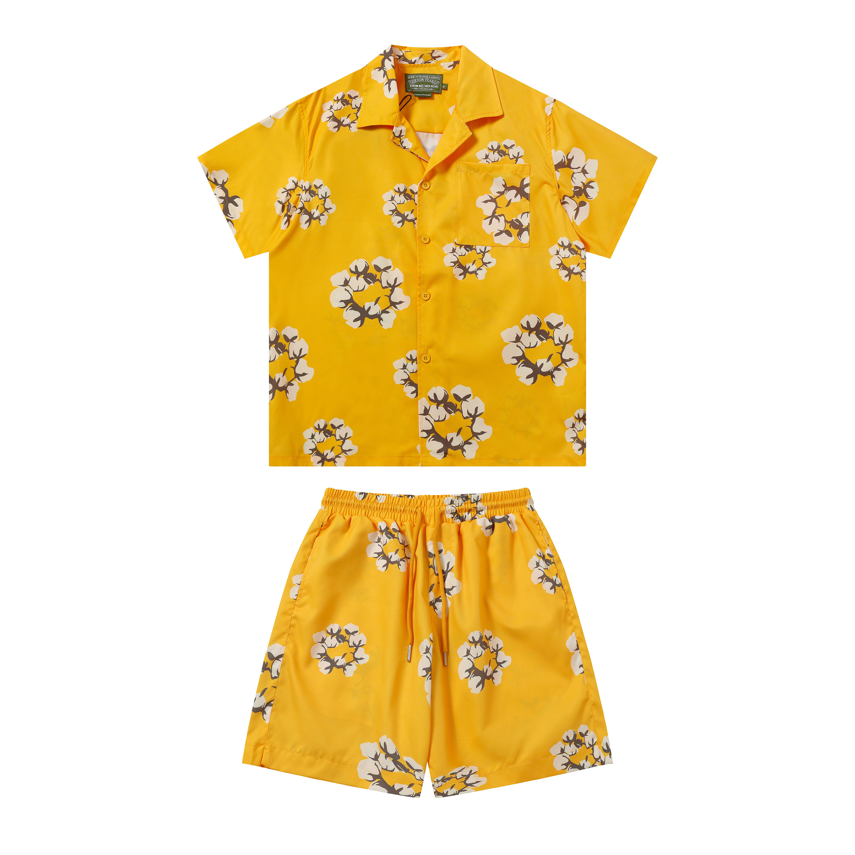 Denim Tears Short-Sleeve Set YL#385-8615 Yellow