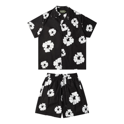 Denim Tears Short-Sleeve Set YL#386-8203 Black 01