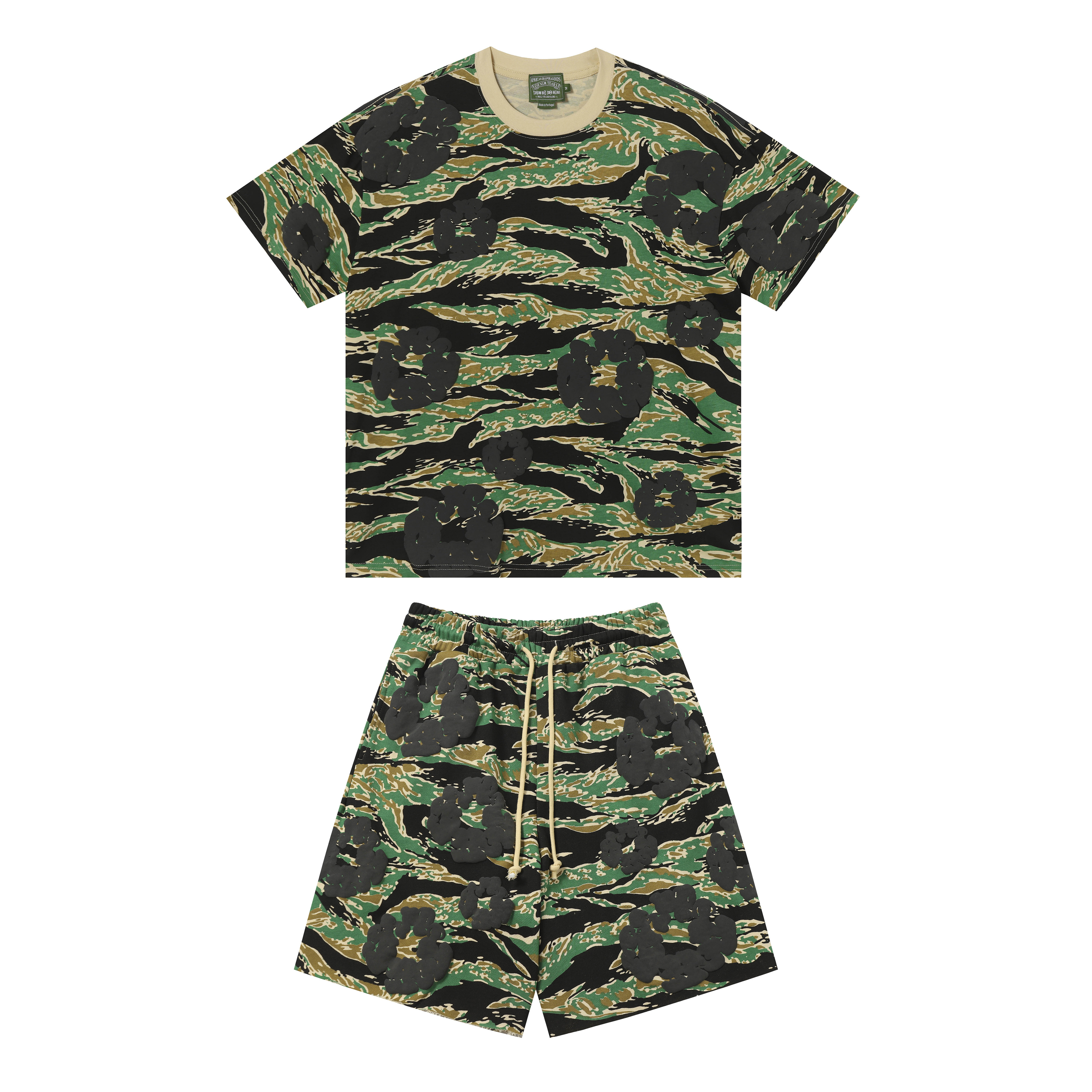 Denim Tears Short-Sleeve Set YL#208-8208 Camouflage Green