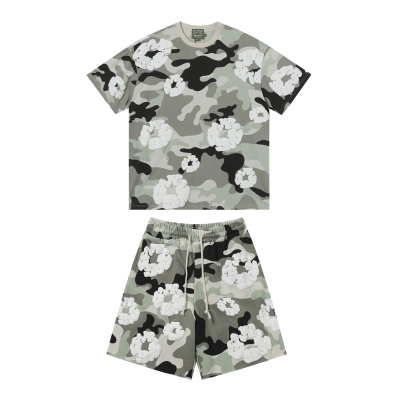 Denim Tears Short-Sleeve Set YL#208-8208 Camouflage Grey 01