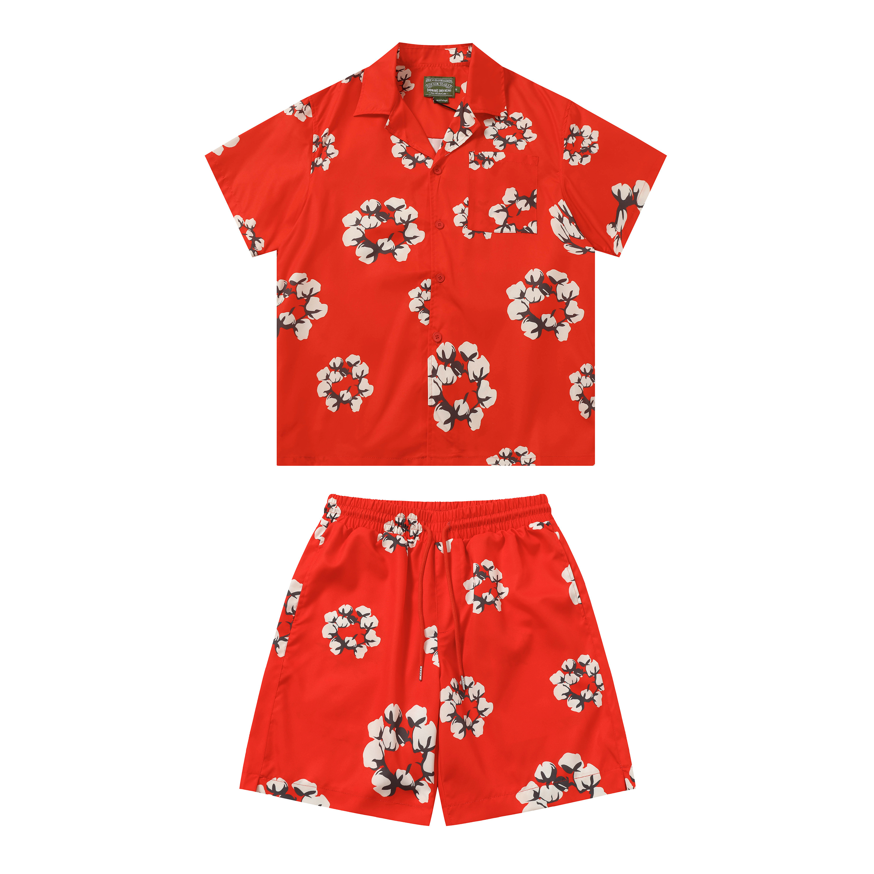 Denim Tears Short-Sleeve Set YL#385-8615 Red