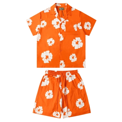 Denim Tears Short-Sleeve Set YL#386-8203 Orange 01