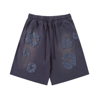 Denim Tears The Cotton Wreath Shorts YL#8623 Blue-purple 01
