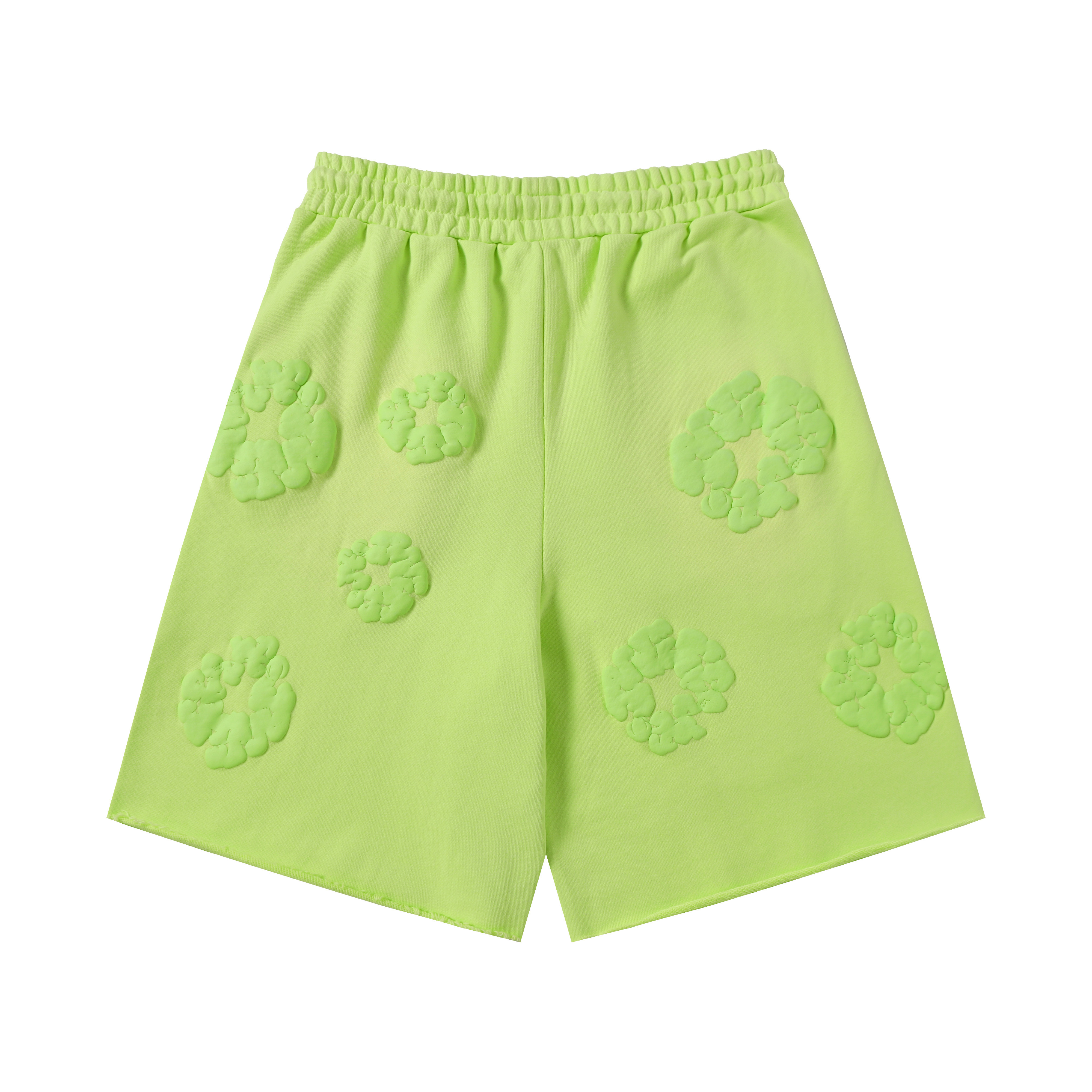 Denim Tears The Cotton Wreath Shorts YL#8623 Fluorescent Green