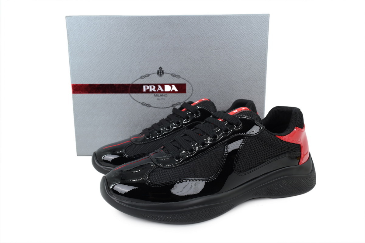 【FLASH SALE】Prada Sneakers Black Red Tail