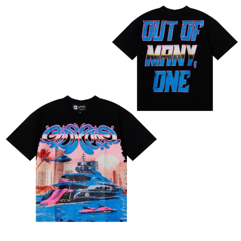 Godspeed Water Cruise T-Shirt #7077 Black + Purple Brand Fashion Jeans YZ072452