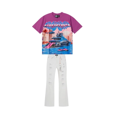 Godspeed Water Cruise T-Shirt #7077 Purple + Purple Brand Jeans YL#PU194 01