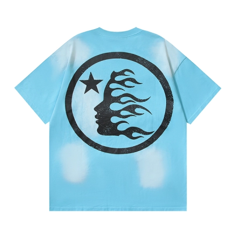 Hellstar Sport Logo Gel T-shirt #676 Blue + Purple Brand Jeans YL#PU827