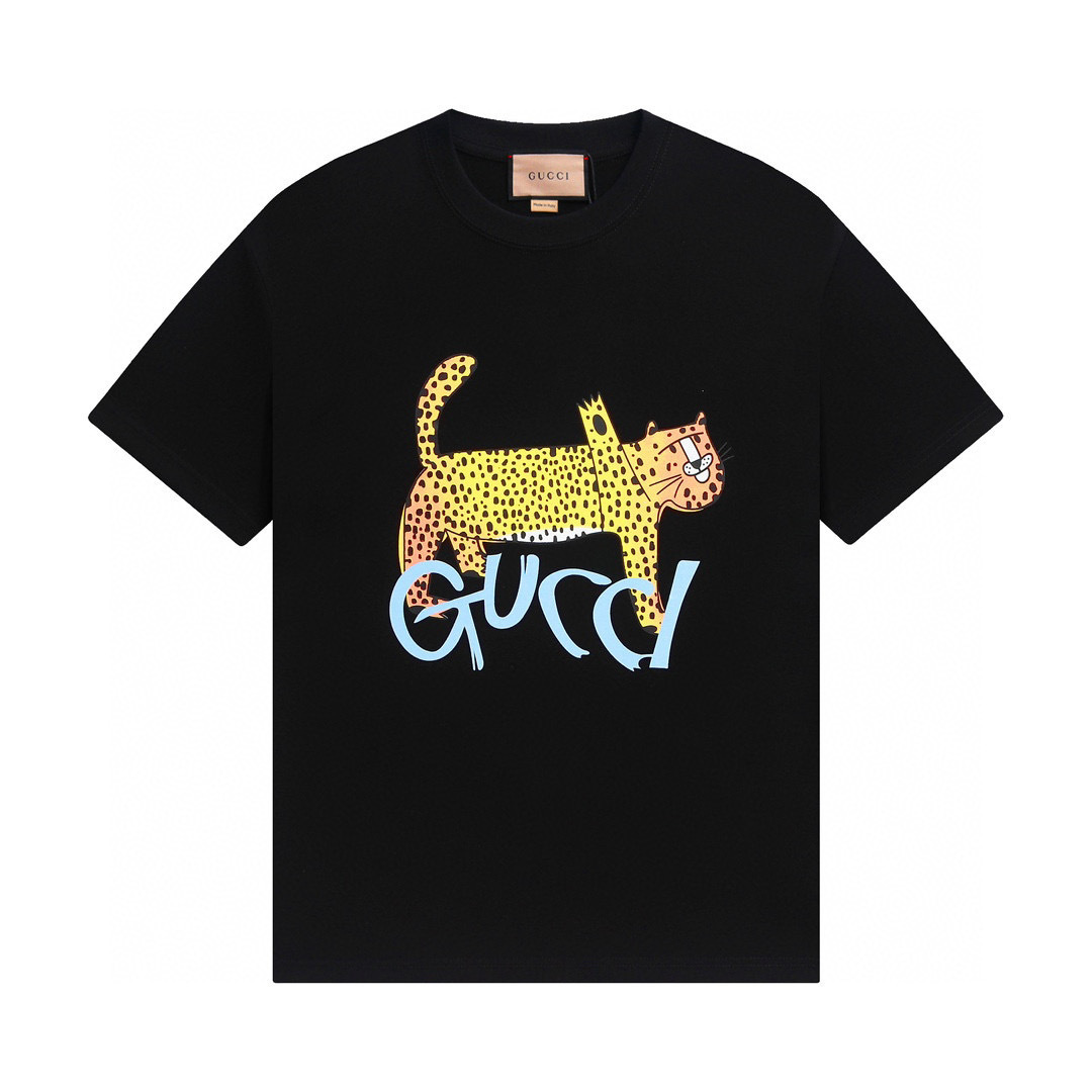 Gucci T-shirt YL#881 Black/Apricot