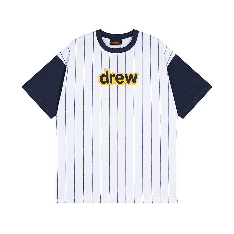 Drew House T-shirt YL#DH8016 Splice White and Blue