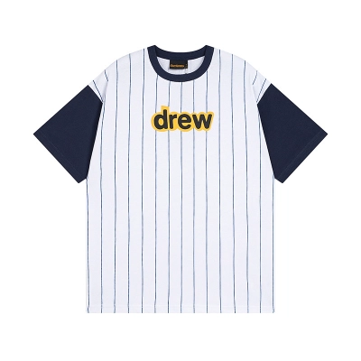 Drew House T-shirt YL#DH8016 Splice White and Blue 01