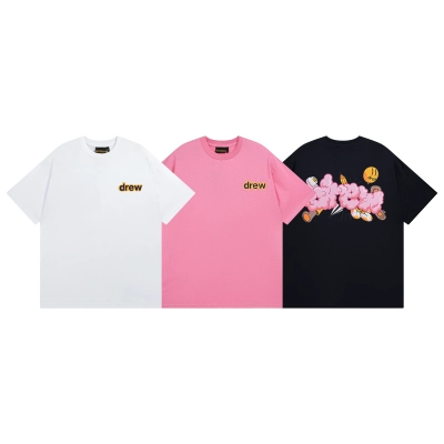 Drew House T-shirt YL#DH8017 Black/White/Pink 01