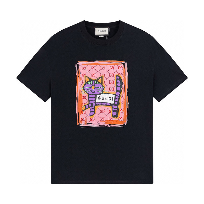 Gucci T-shirt YL#596 Black/Apricot