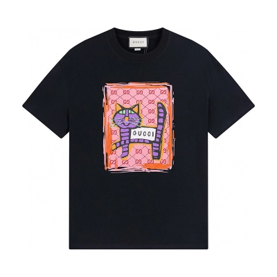 Gucci T-shirt YL#596 Black/Apricot 02