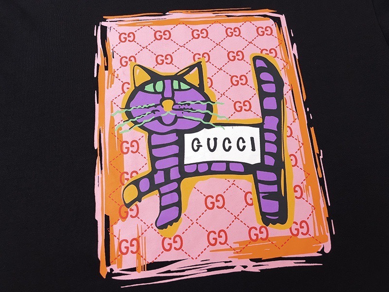 Gucci T-shirt YL#596 Black/Apricot