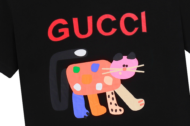 Gucci T-shirt YL#822 Black/Apricot