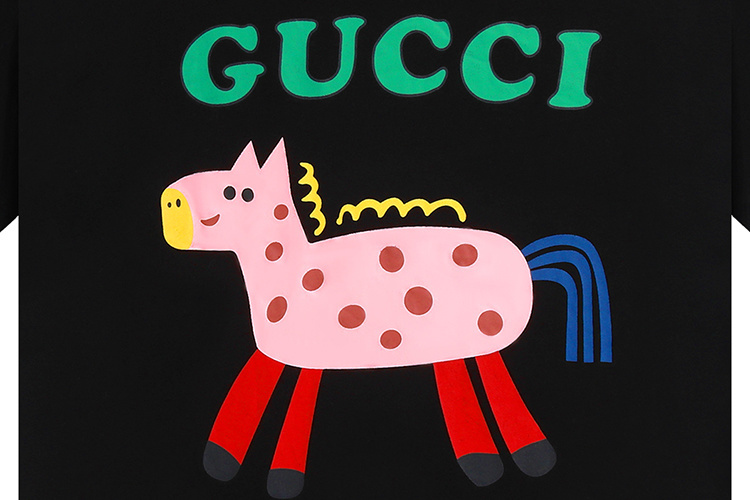 Gucci T-shirt YL#823 Black/Apricot
