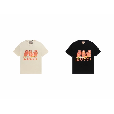 Gucci T-shirt YL#824 Black/Apricot 01