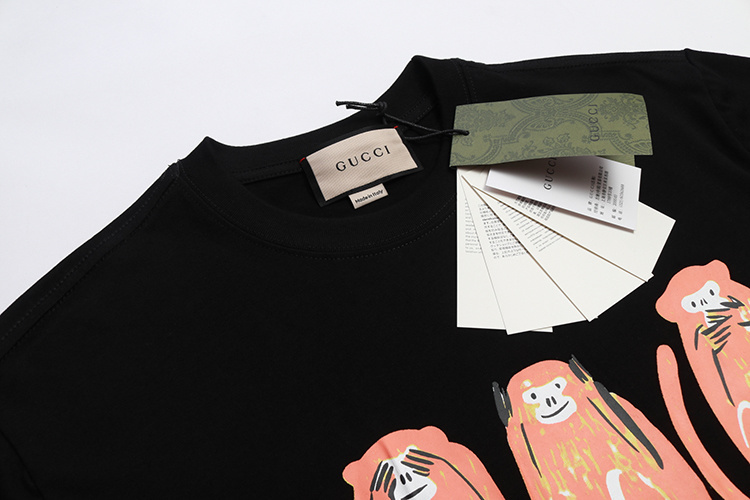 Gucci T-shirt YL#824 Black/Apricot