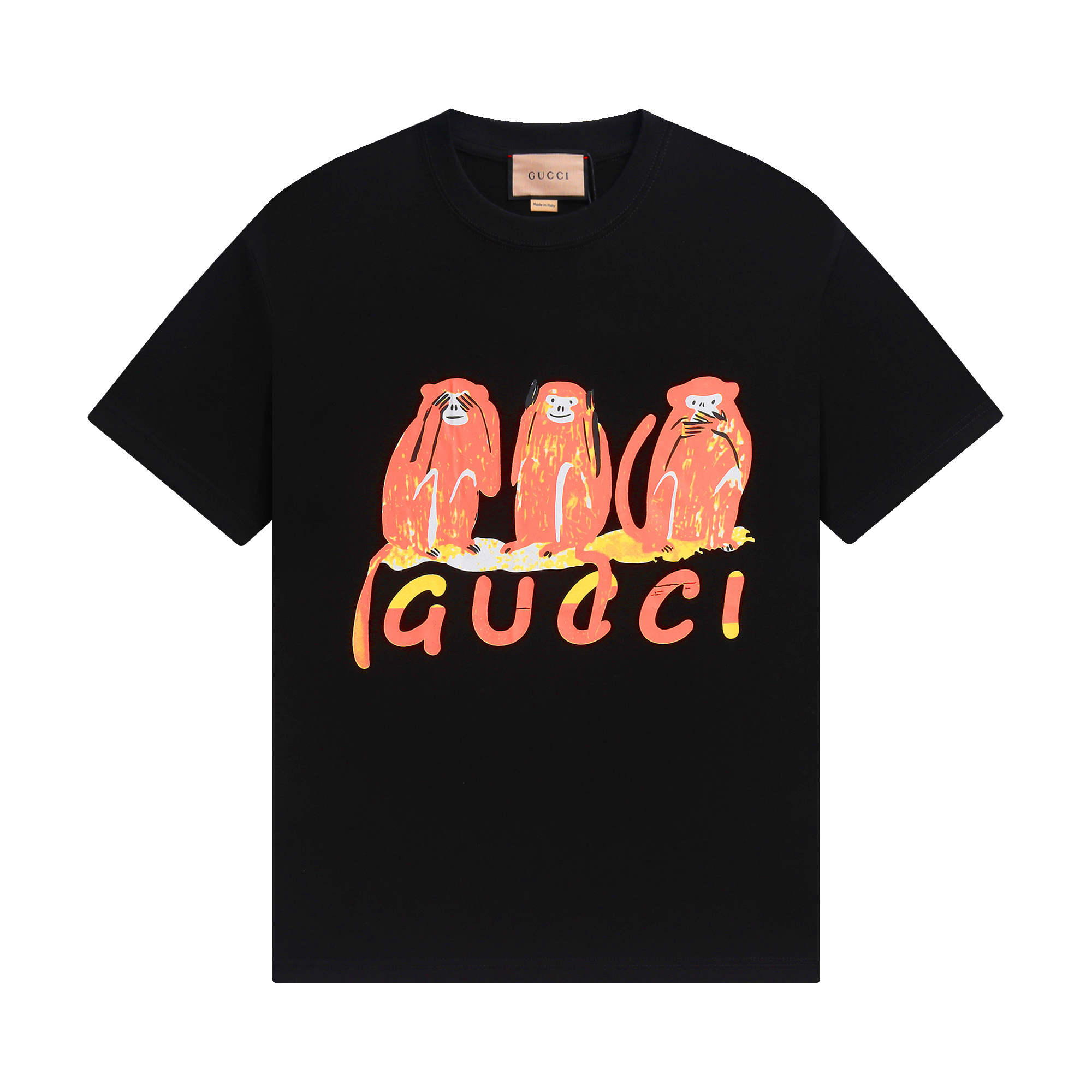 Gucci T-shirt YL#824 Black/Apricot