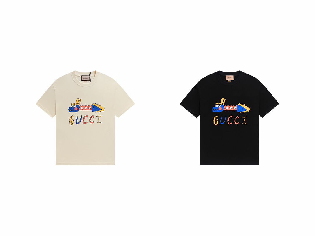 Gucci T-shirt YL#825 Black/Apricot