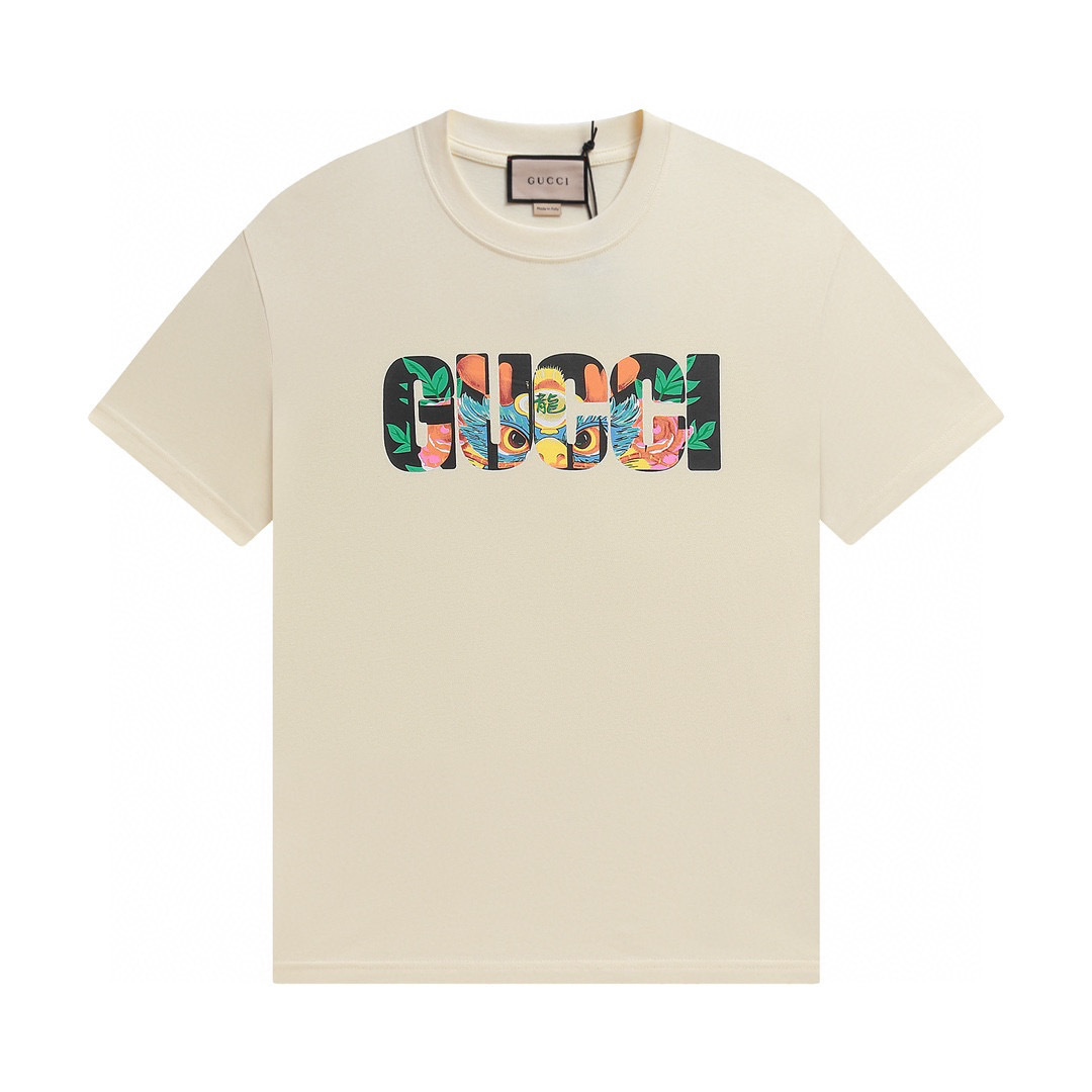 Gucci T-shirt YL#826 Black/Apricot