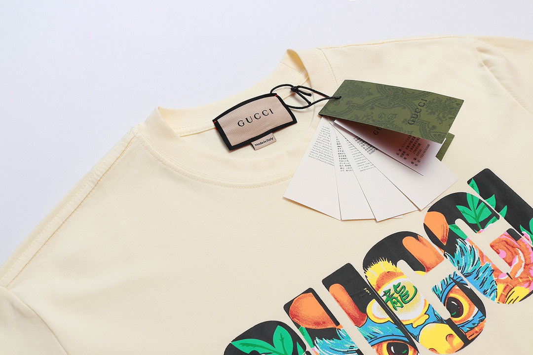 Gucci T-shirt YL#826 Black/Apricot