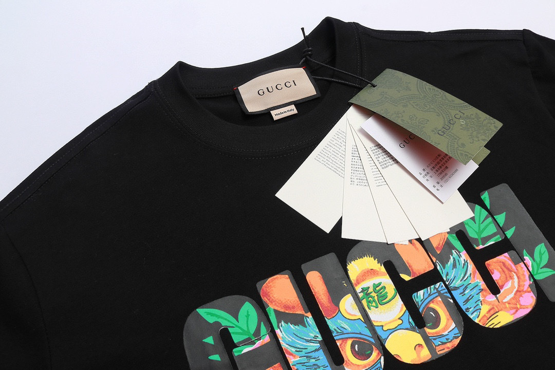 Gucci T-shirt YL#826 Black/Apricot