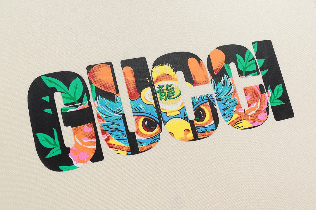 Gucci T-shirt YL#826 Black/Apricot