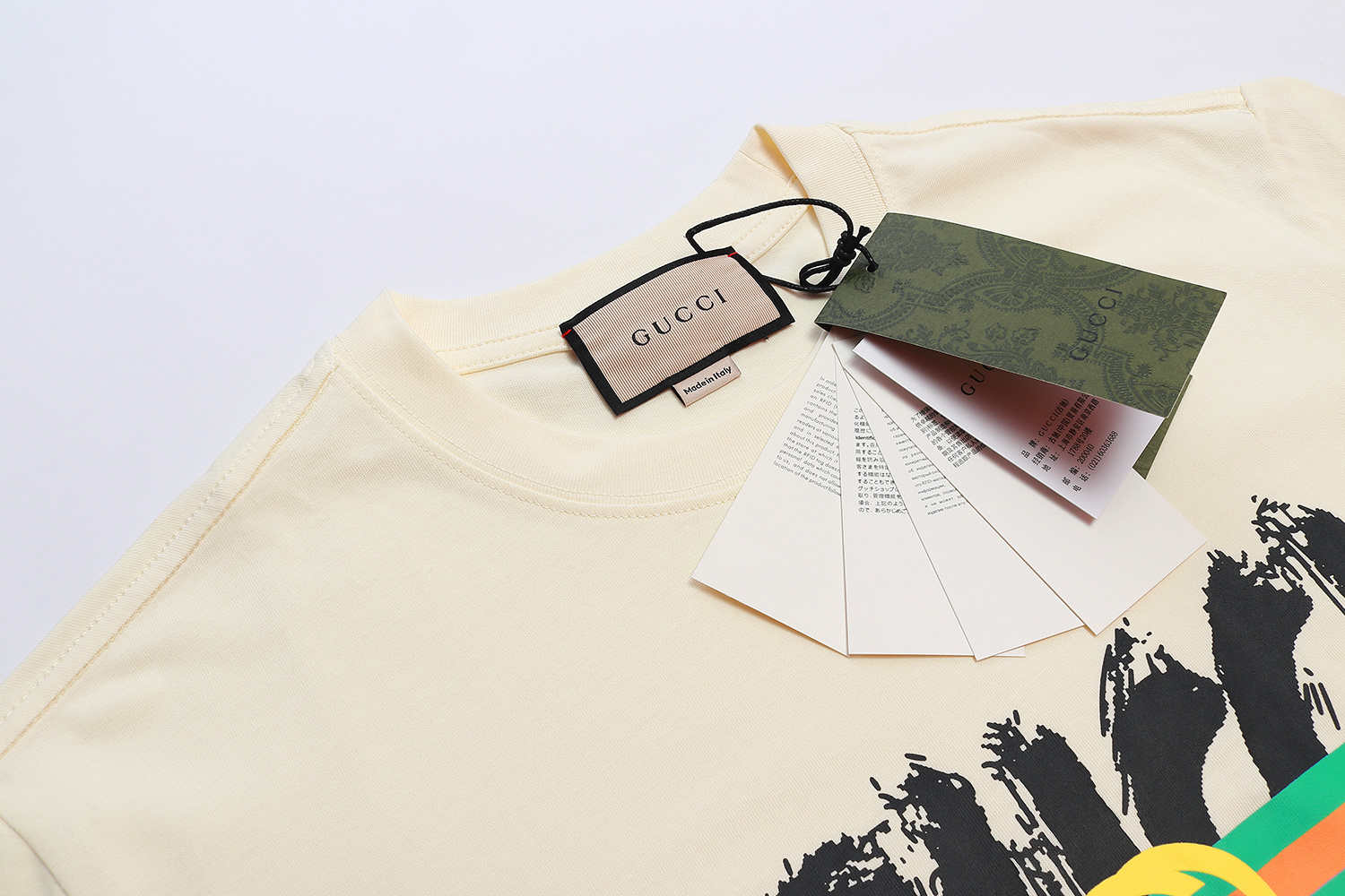 Gucci T-shirt YL#835 Black/Apricot