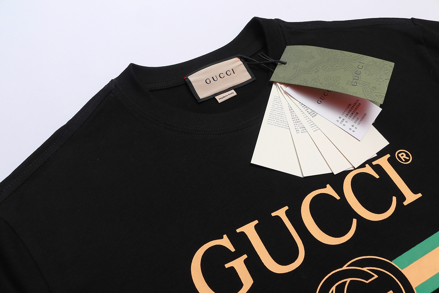 Gucci T-shirt YL#836 Black/Apricot