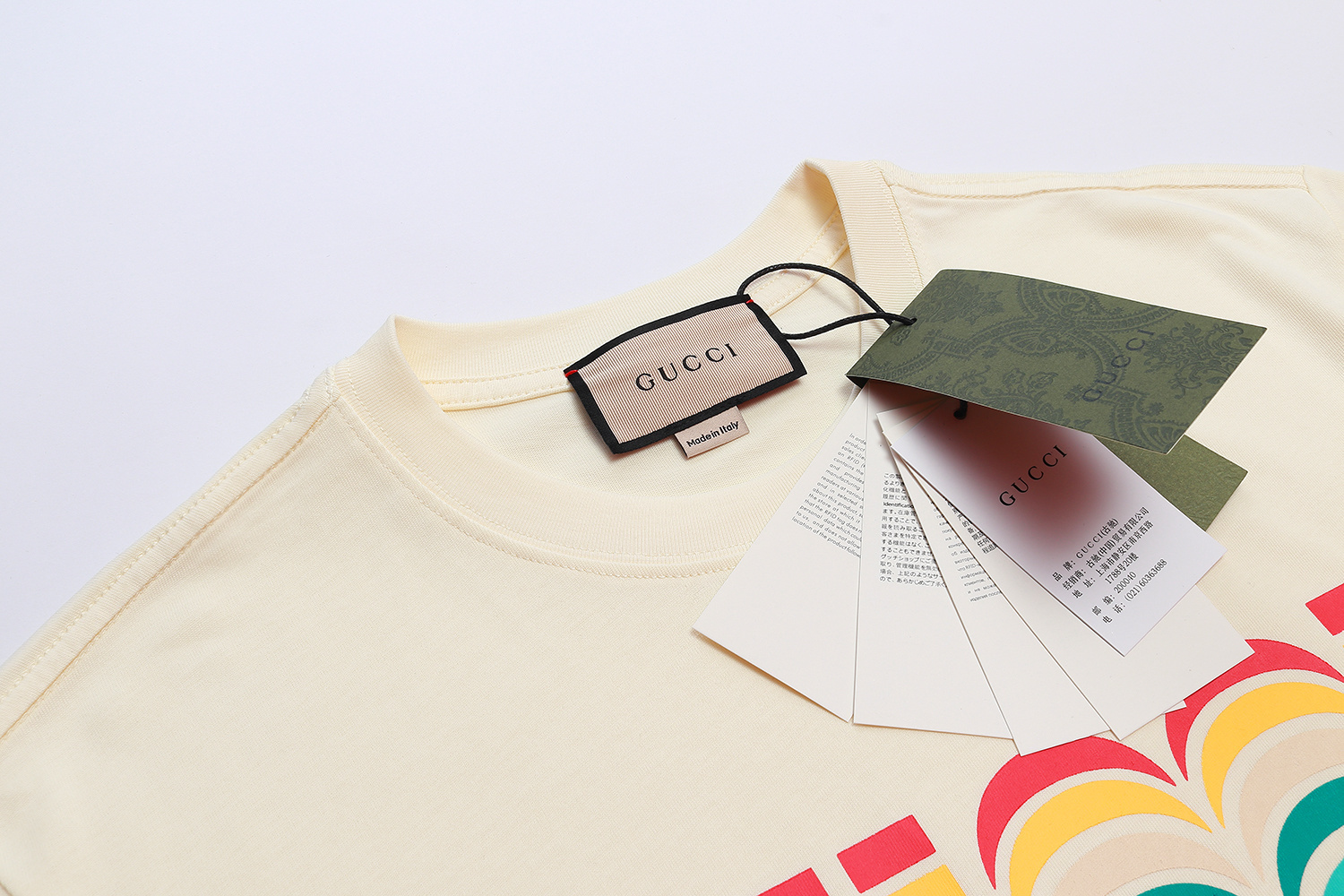 Gucci T-shirt YL#838 Black/Apricot