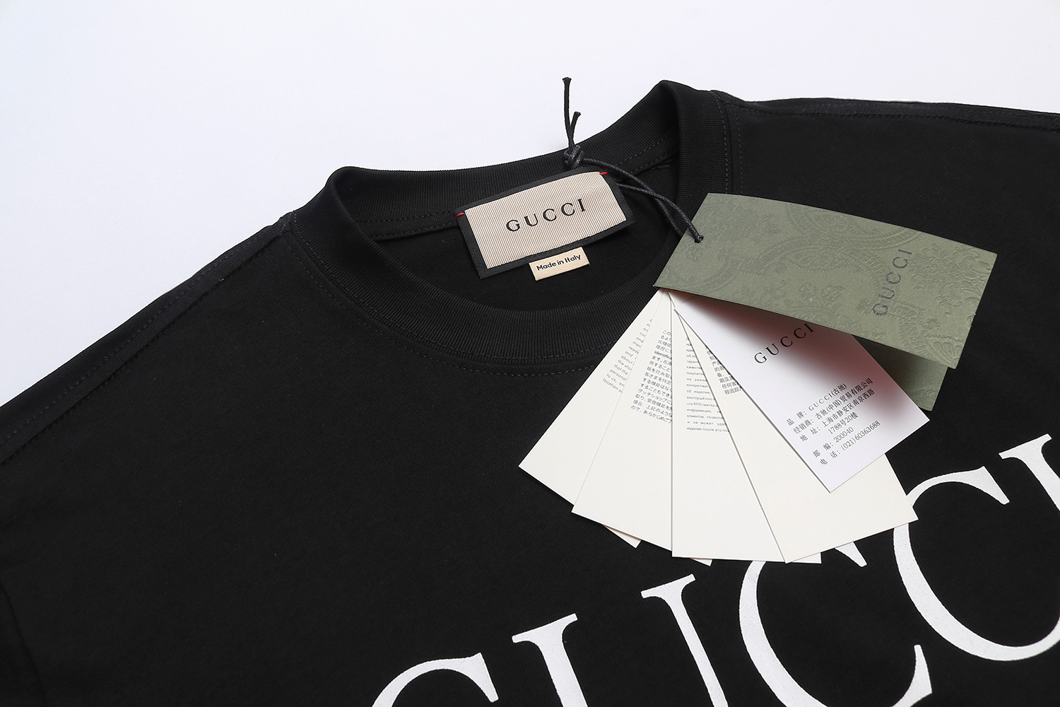 Gucci T-shirt YL#845 Black/Apricot