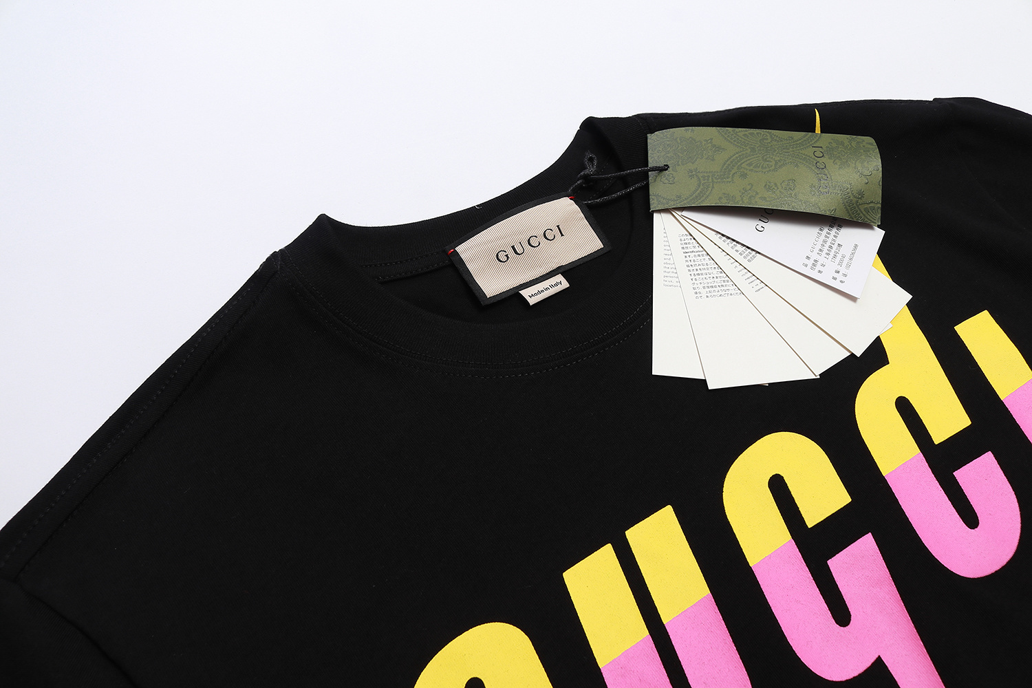 Gucci T-shirt YL#846 Black/Apricot