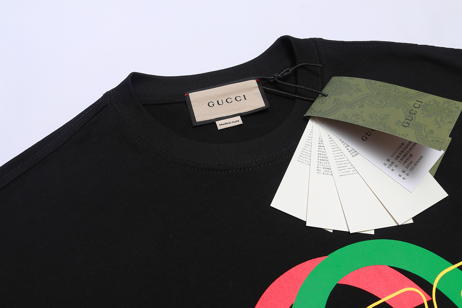 Gucci T-shirt YL#857 Black/Apricot