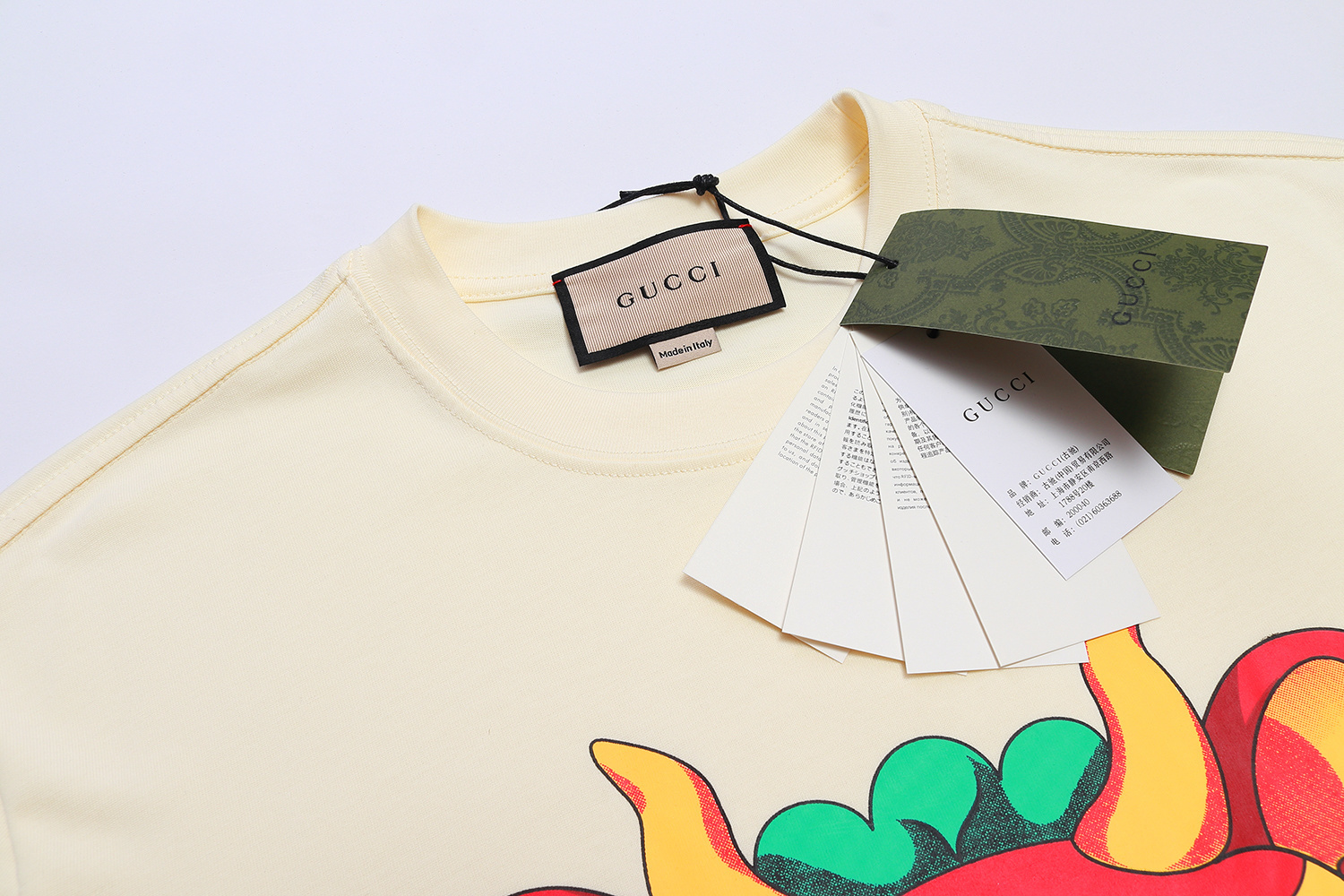 Gucci T-shirt YL#860 Black/Apricot