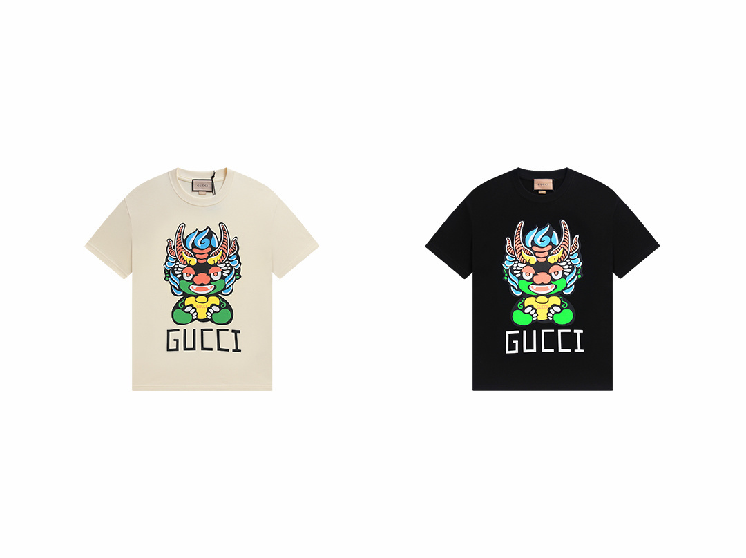 Gucci T-shirt YL#872 Black/Apricot