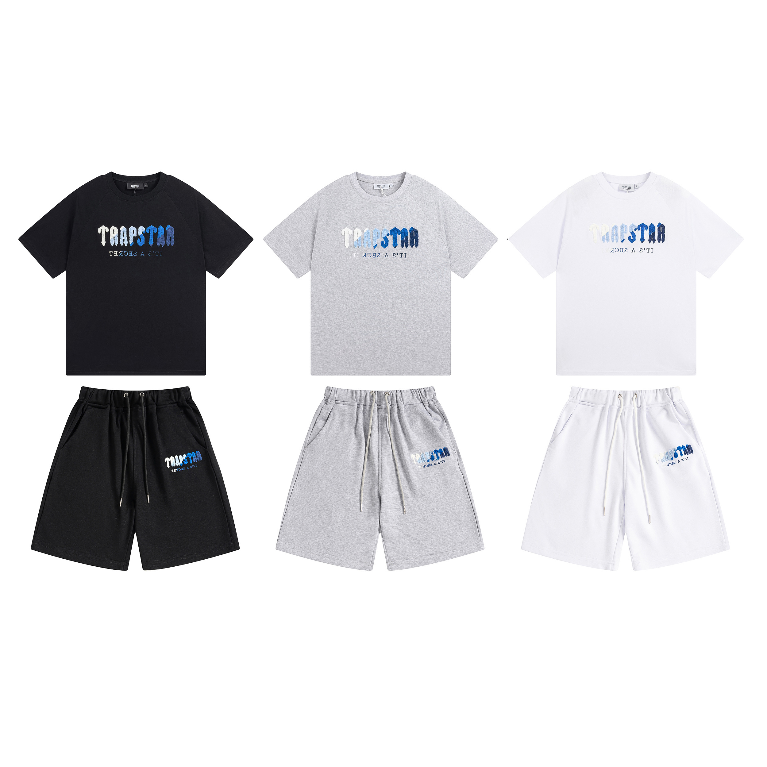 Trapstar Short-Sleeve Set YL#629-630 Black/Grey/White